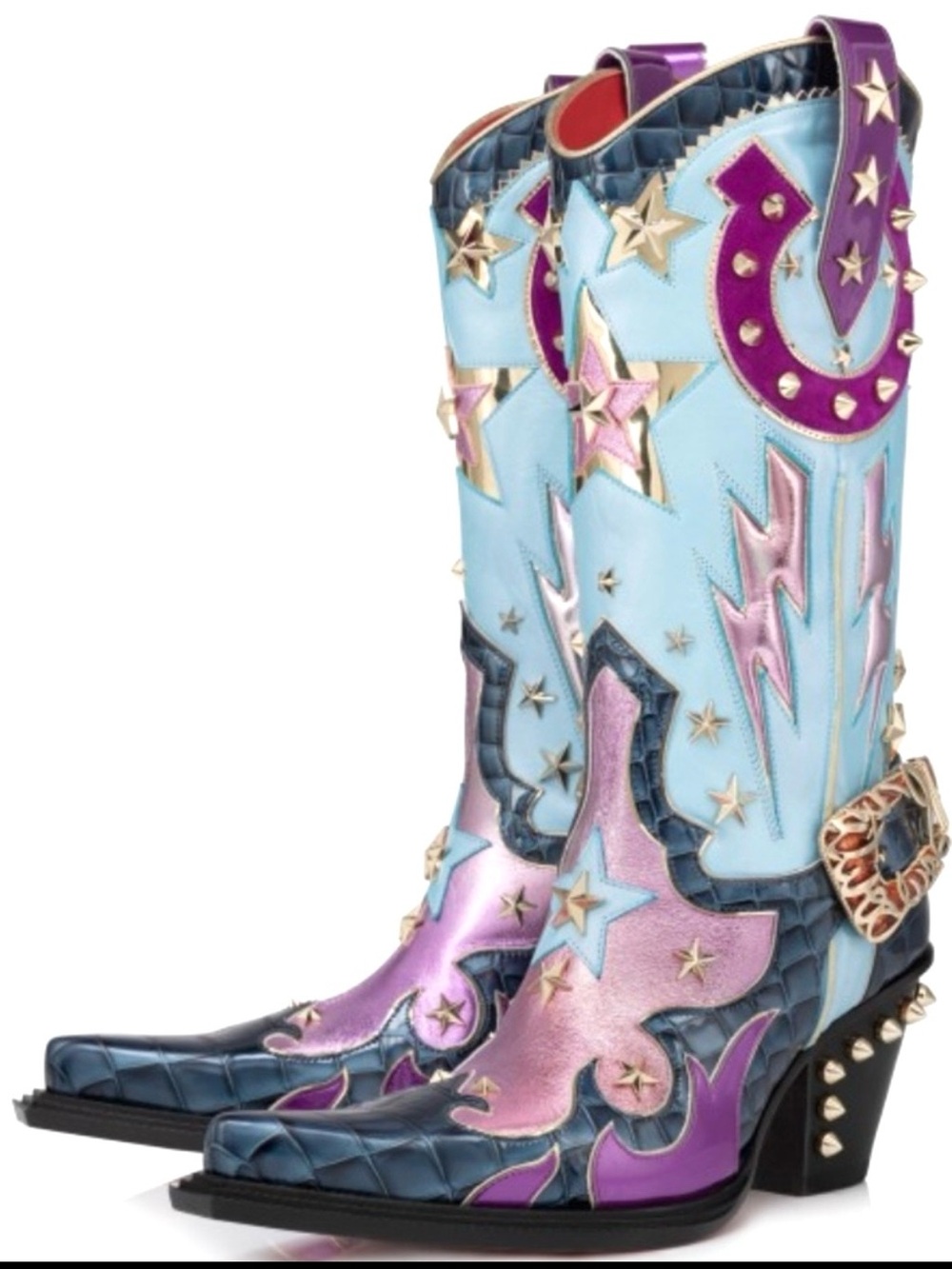 CHRISTIAN LOUBOUTIN KENNYWOOD ALTA WESTERN COWBOY BOOTS WOMEN SZ 7 NEW MEN SZ 36 - Picture 3 of 17